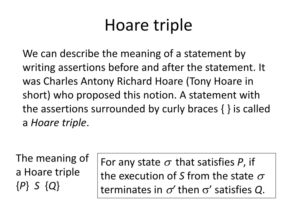 hoare triple