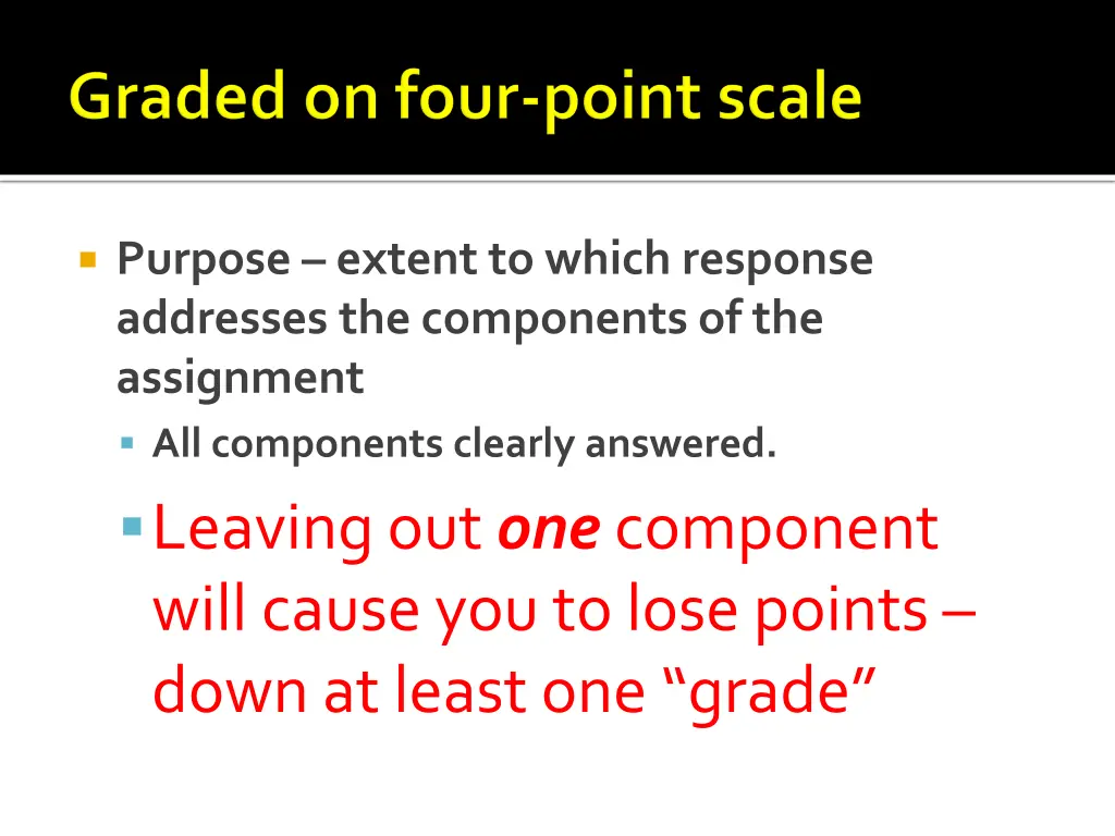 purpose extent to which response addresses 2