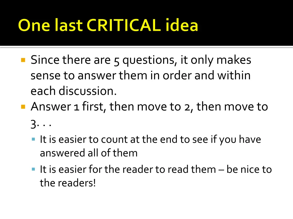 since there are 5 questions it only makes sense