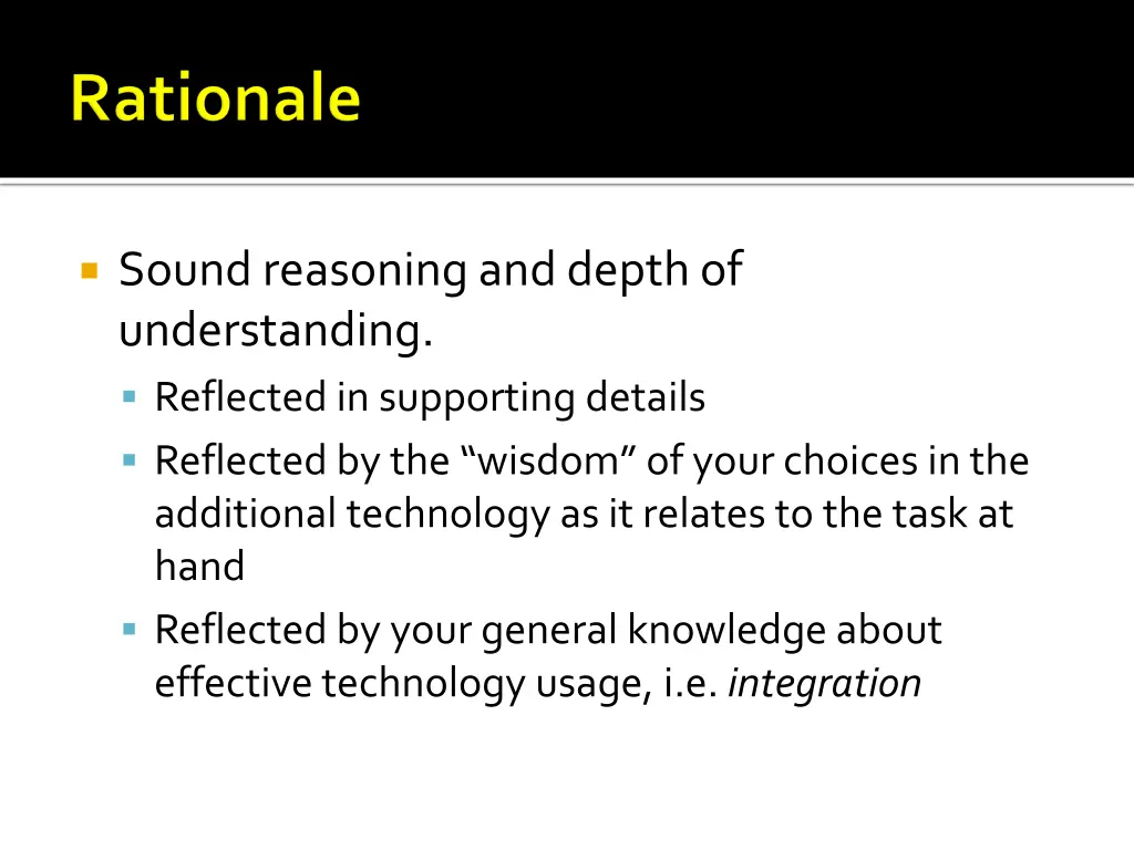 sound reasoning and depth of understanding