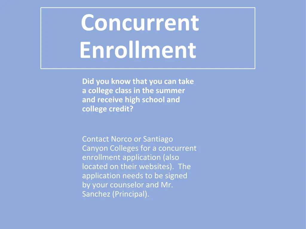 concurrent enrollment