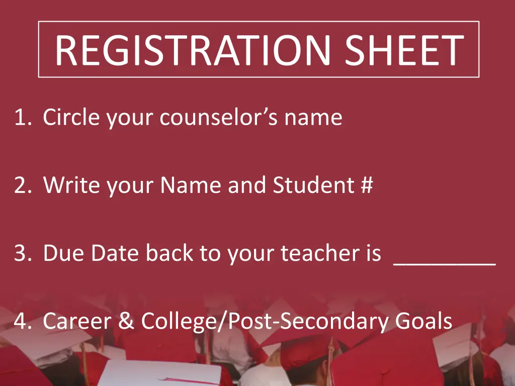 registration sheet
