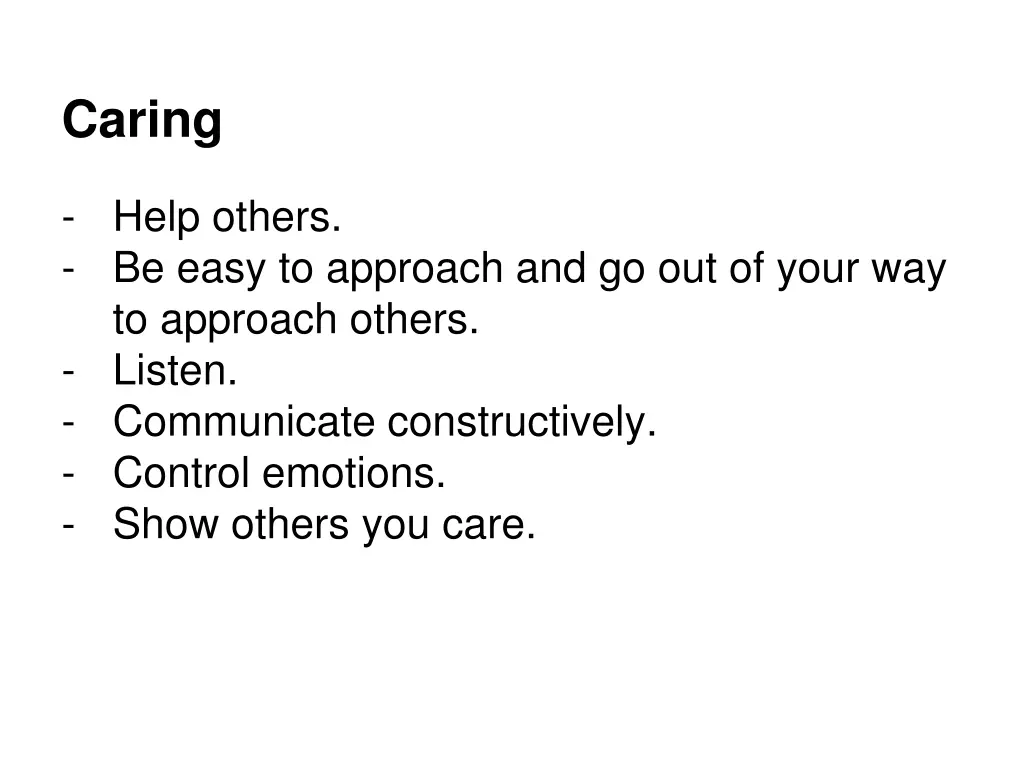 caring
