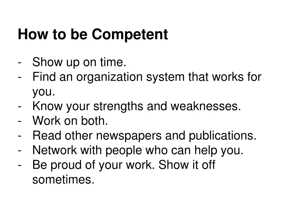 how to be competent