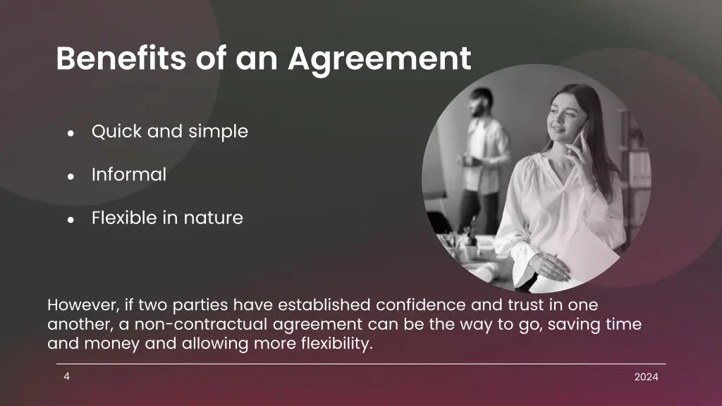benefits of an agreement