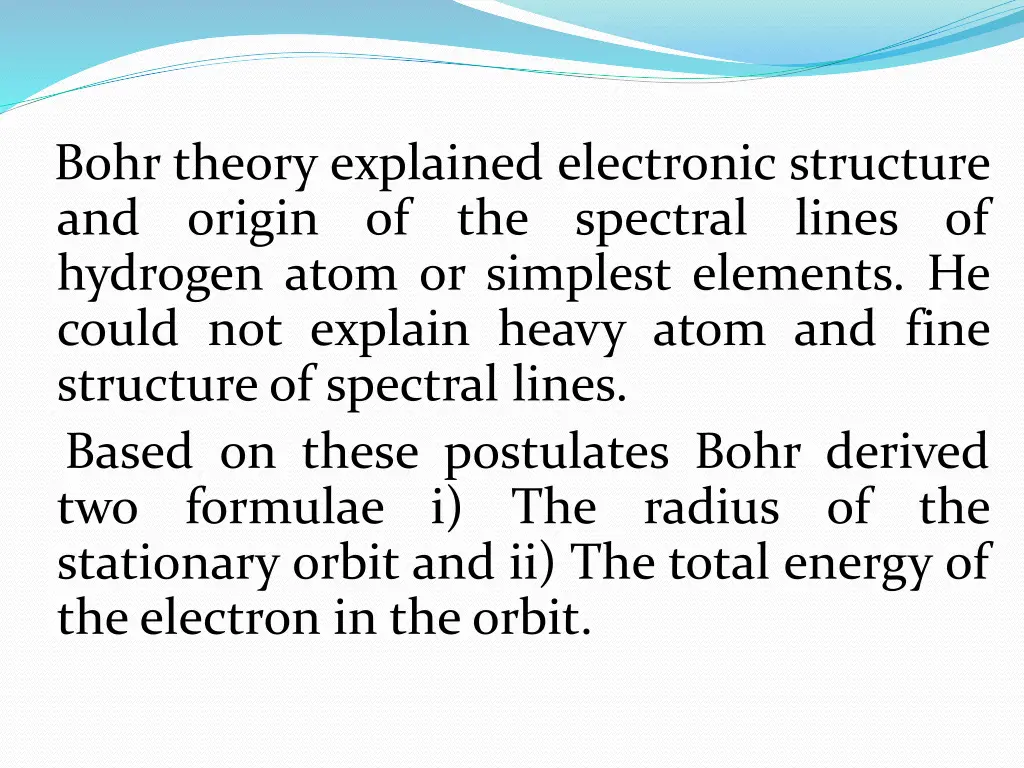 bohr theory explained electronic structure