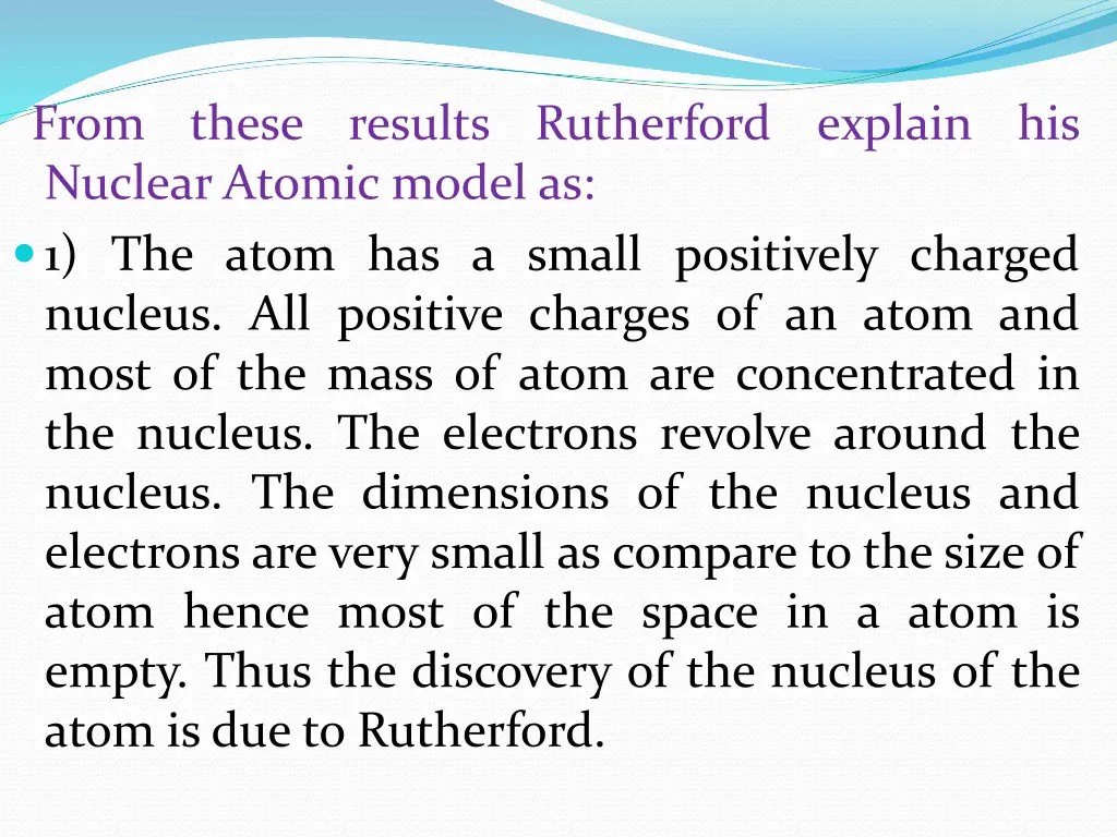 from these results rutherford nuclear atomic