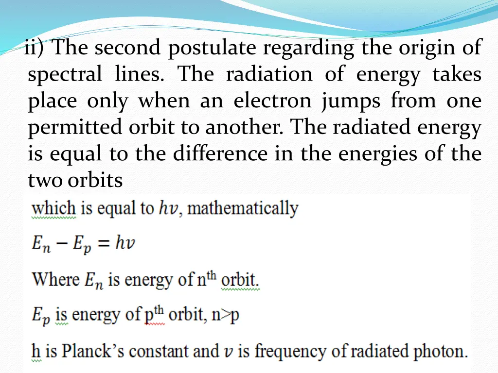 ii the second postulate regarding the origin