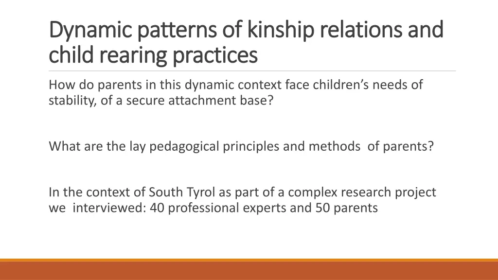 dynamic patterns of kinship relations and dynamic
