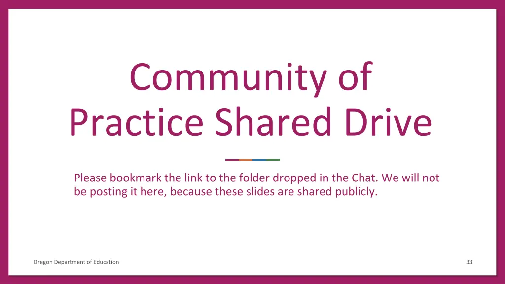 community of practice shared drive