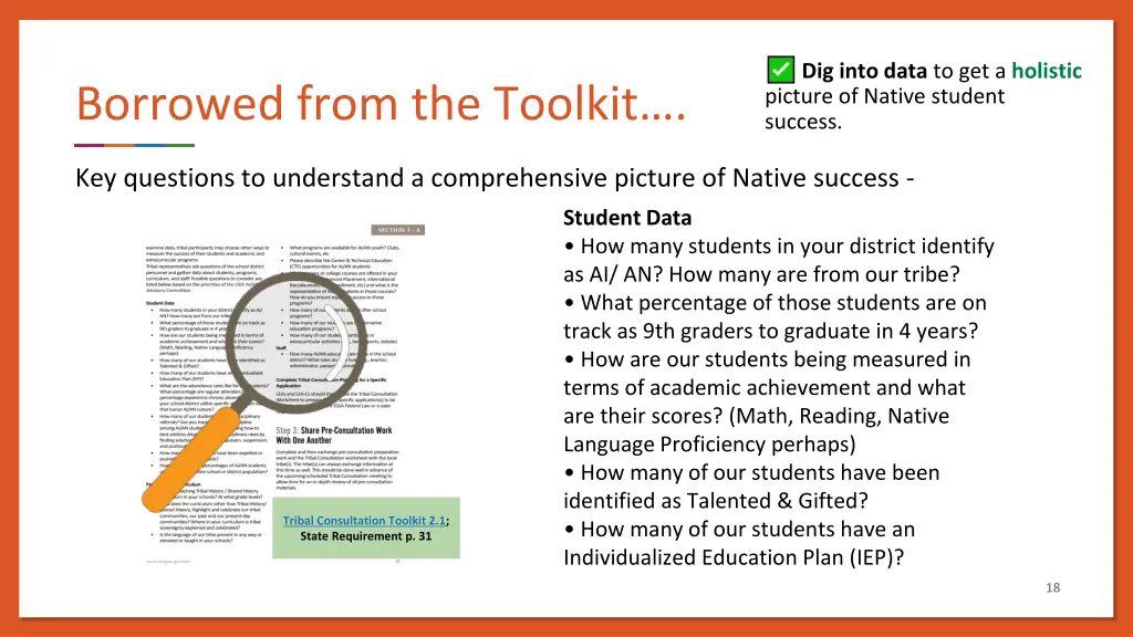 dig into data to get a holistic picture of native