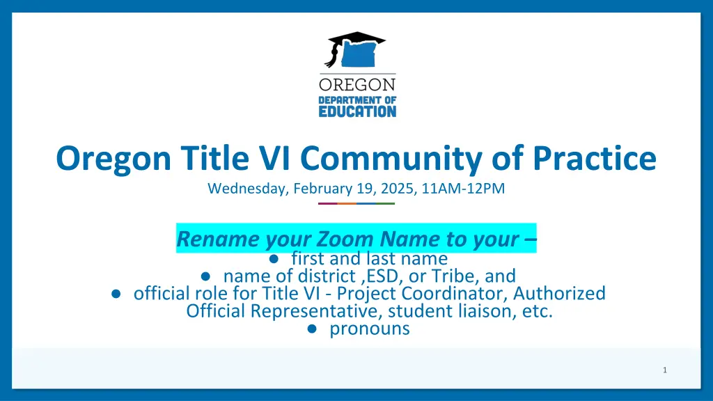 oregon title vi community of practice wednesday