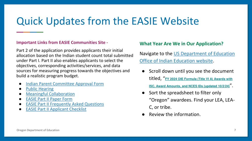 quick updates from the easie website 1
