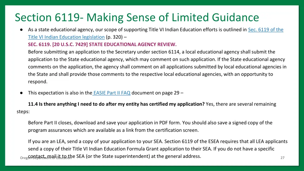 section 6119 making sense of limited guidance