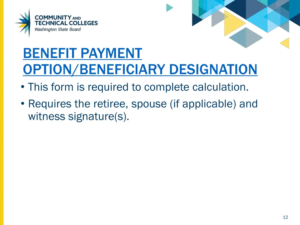 benefit payment option beneficiary designation