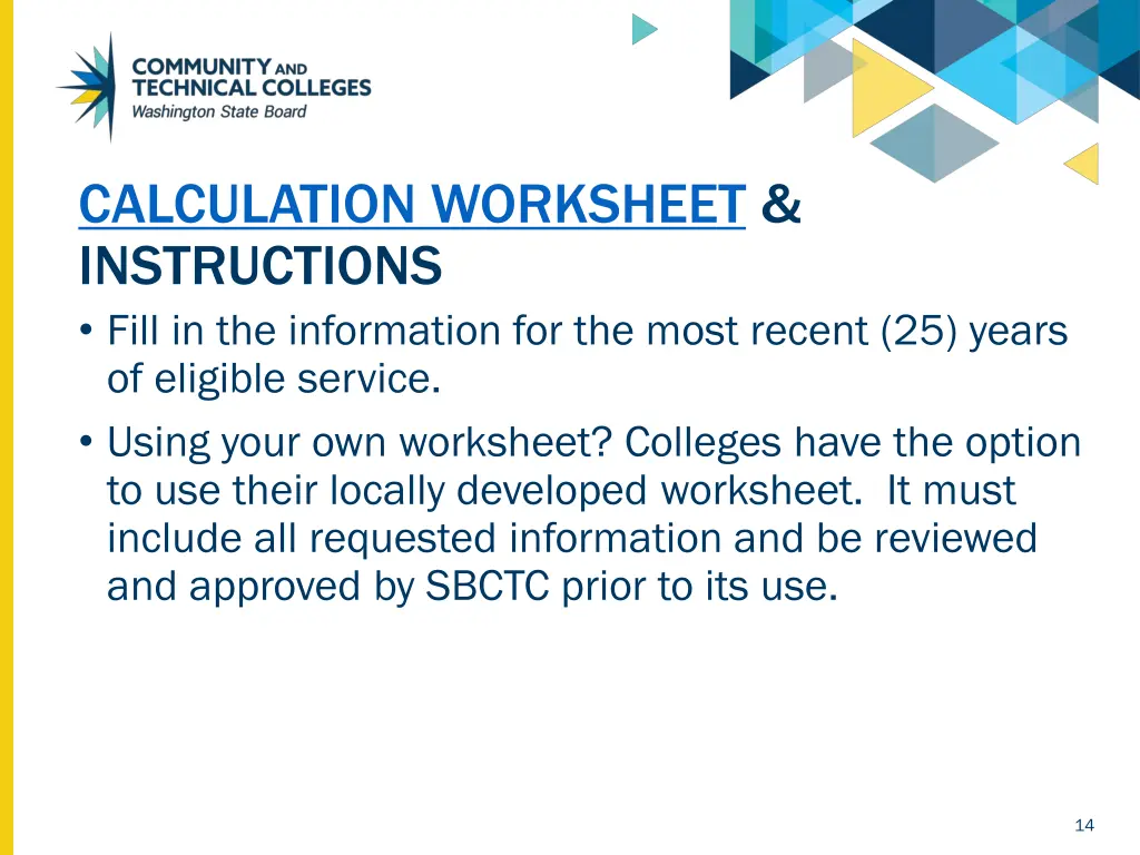 calculation worksheet instructions fill