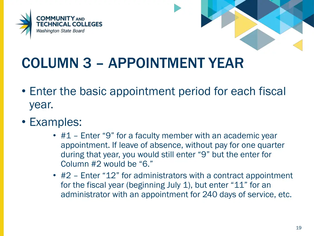 column 3 appointment year