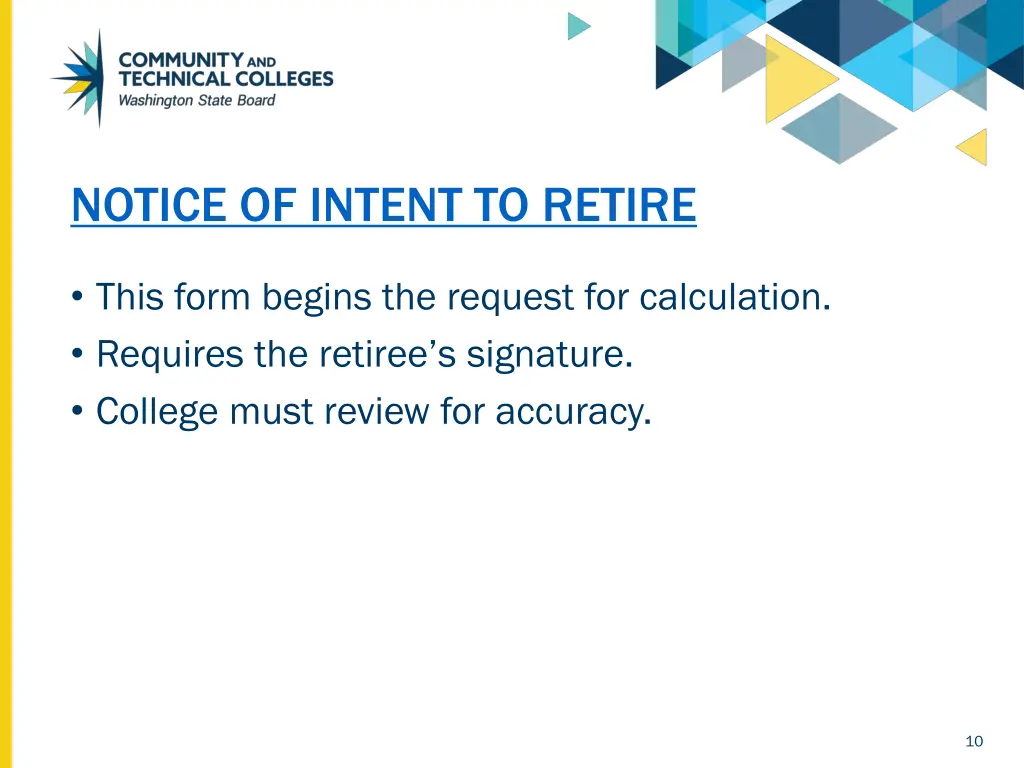 notice of intent to retire