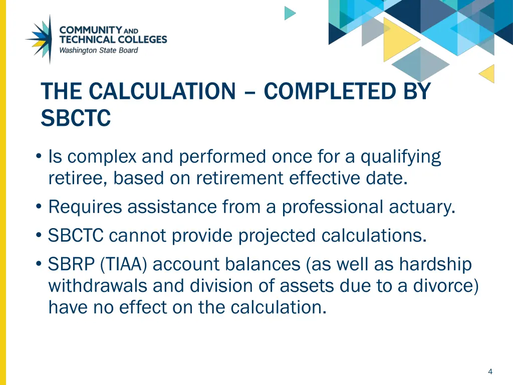 the calculation completed by sbctc