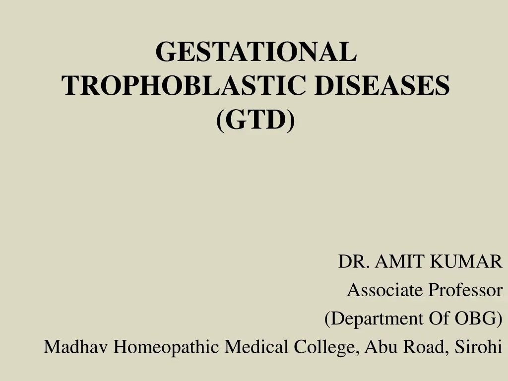 gestational trophoblastic diseases gtd