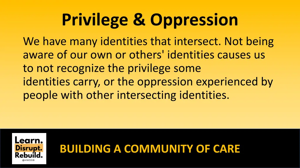 privilege oppression we have many identities that
