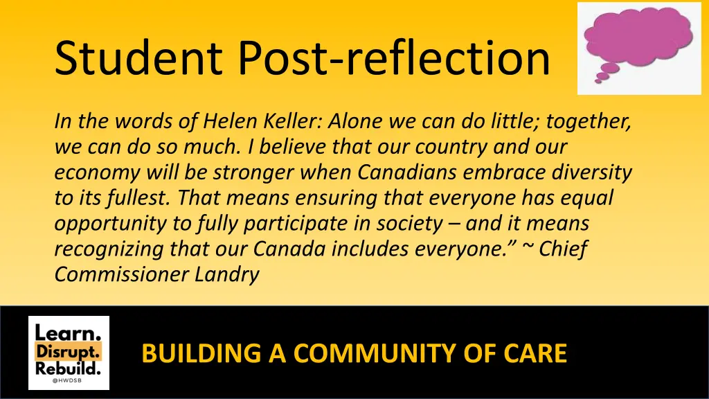 student post reflection