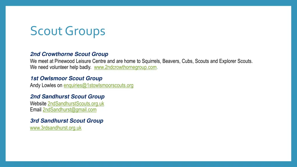 scout groups