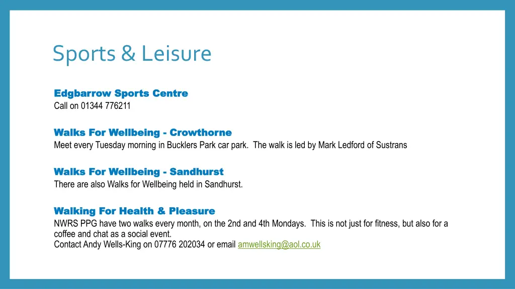 sports leisure