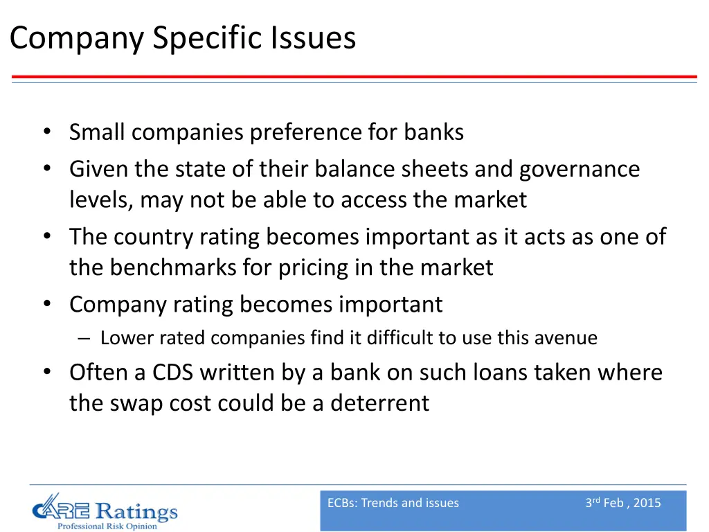 company specific issues