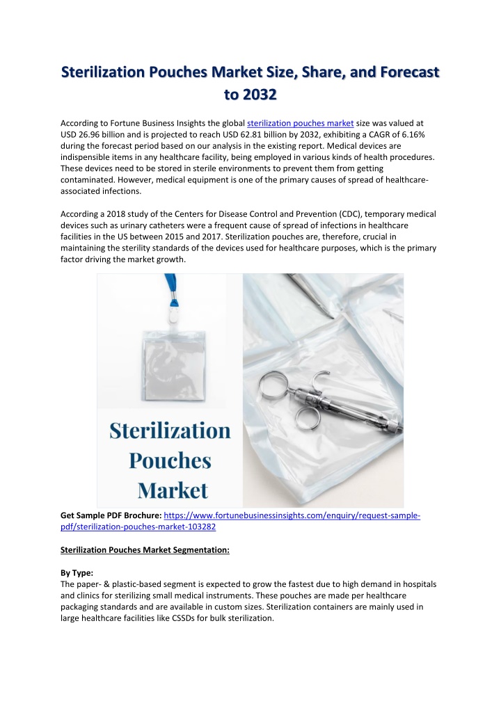sterilization pouches market size share