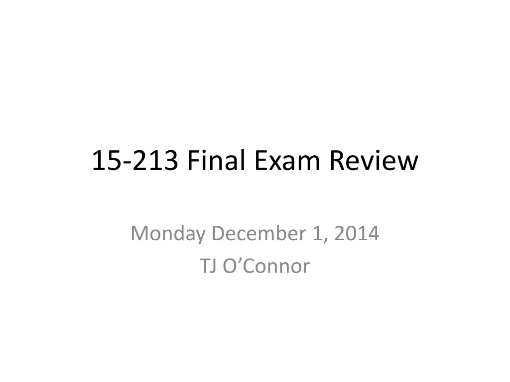 15 213 final exam review