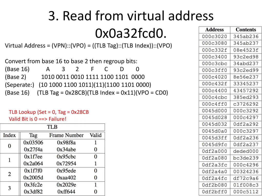 3 read from virtual address 0x0a32fcd0 virtual