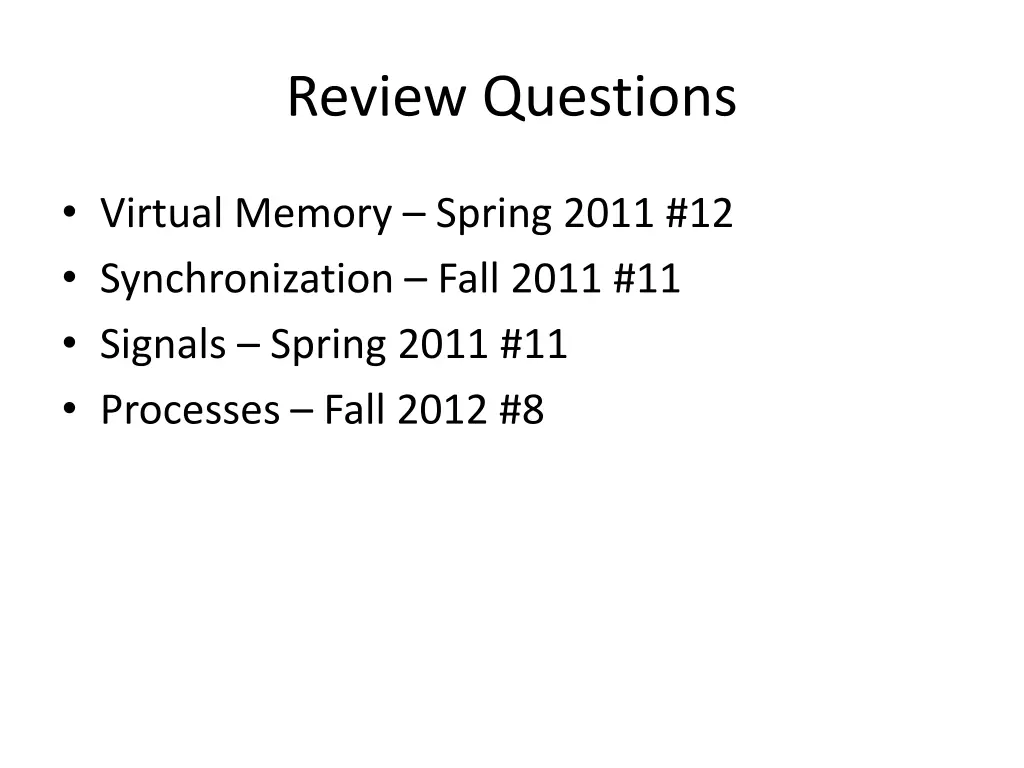 review questions