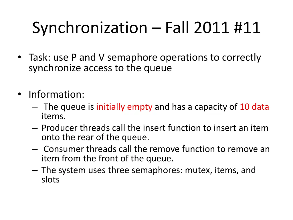 synchronization fall 2011 11