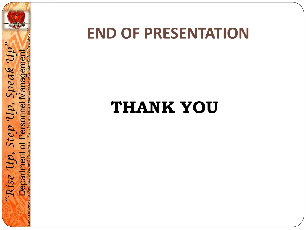 end of presentation