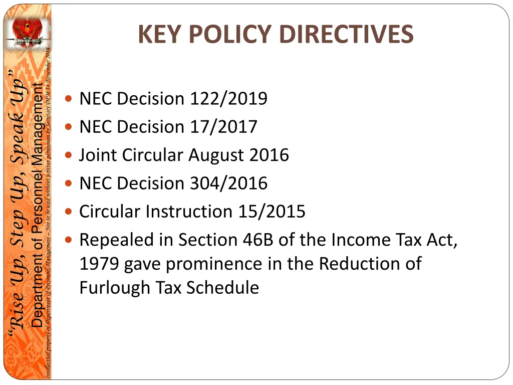 key policy directives