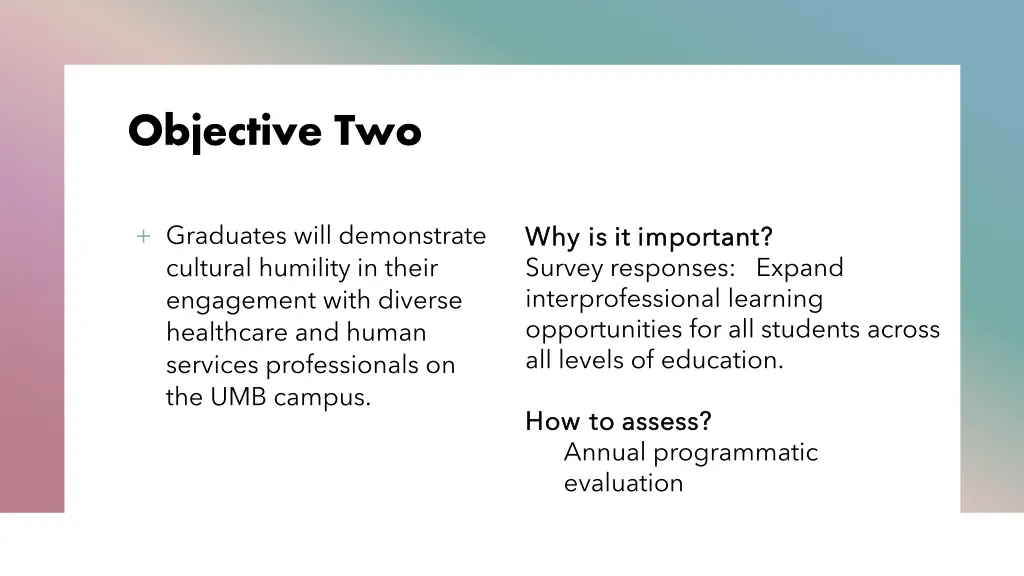 objective two