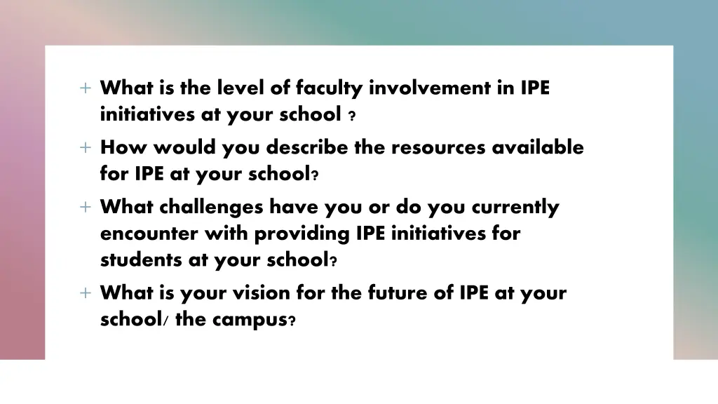 what is the level of faculty involvement