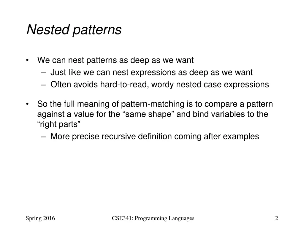 nested patterns