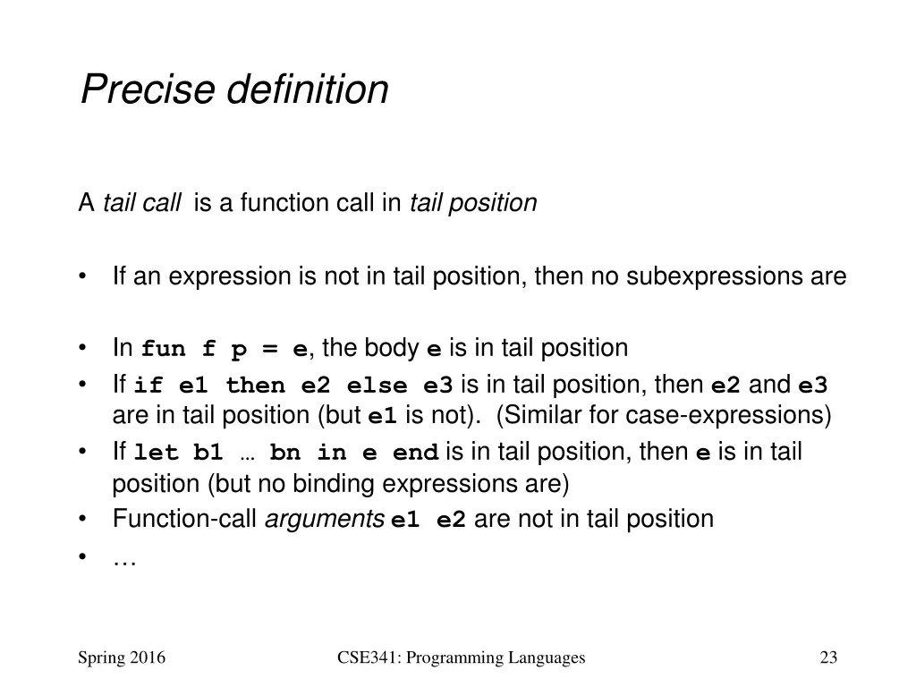 precise definition