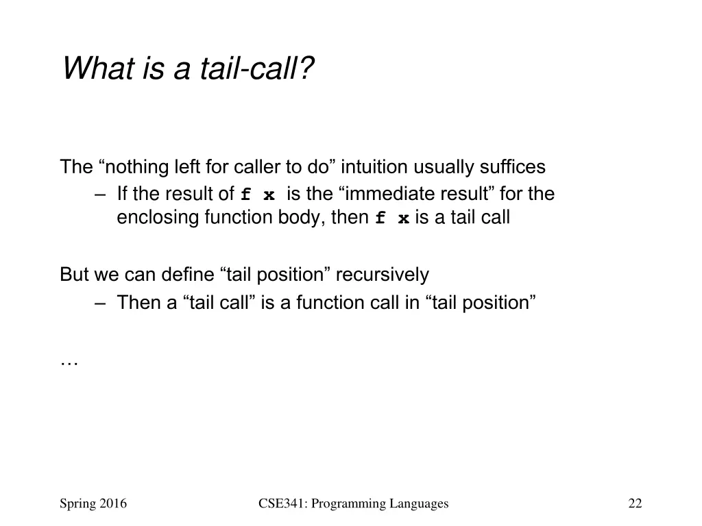 what is a tail call