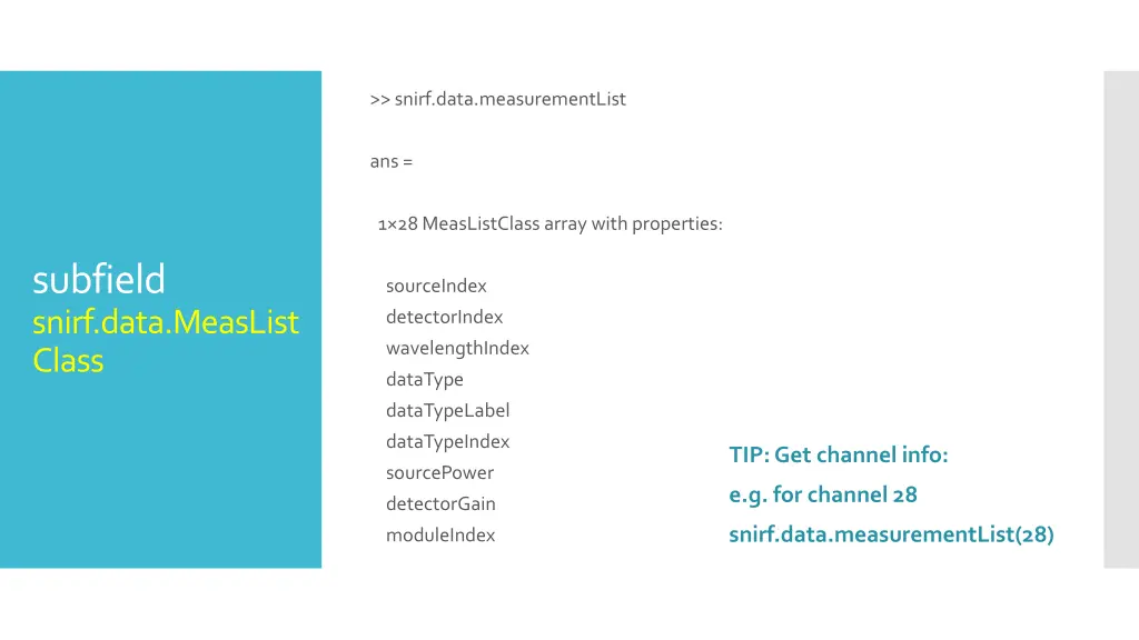 snirf data measurementlist