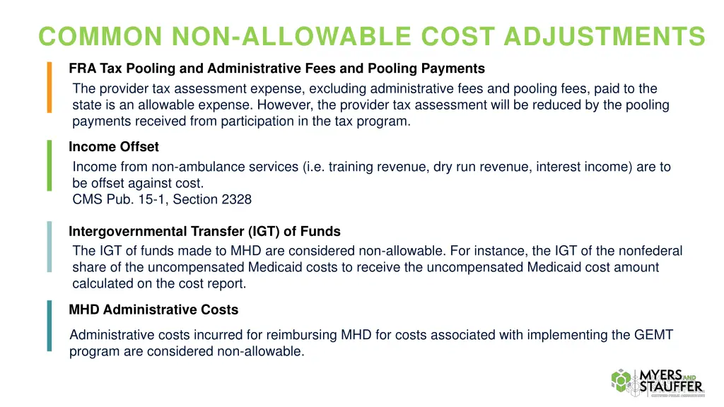 common non allowable cost adjustments 1