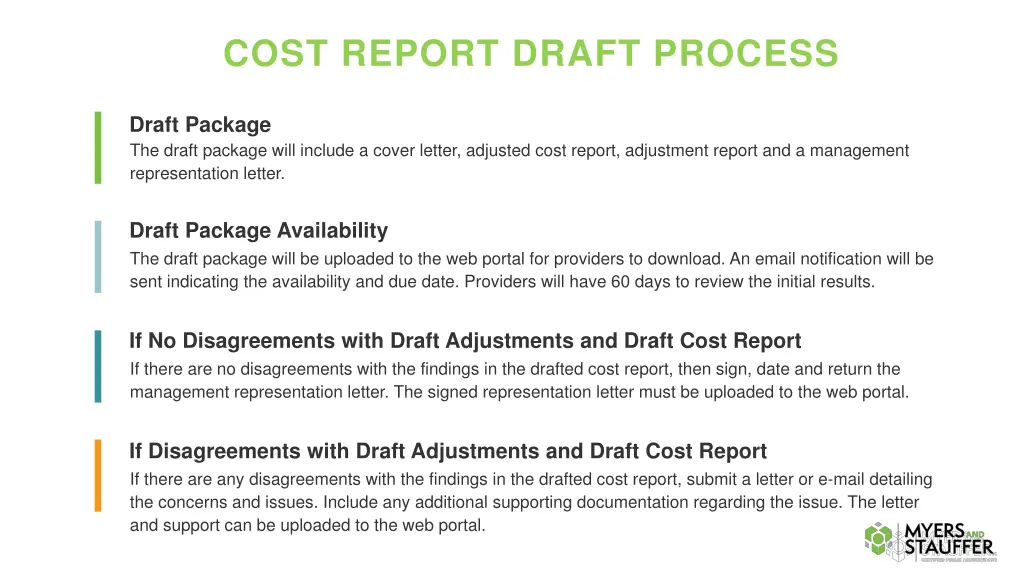 cost report draft process