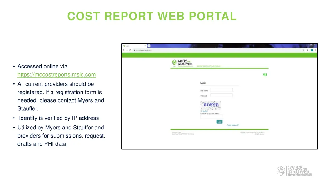 cost report web portal