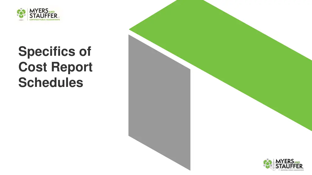 specifics of cost report schedules