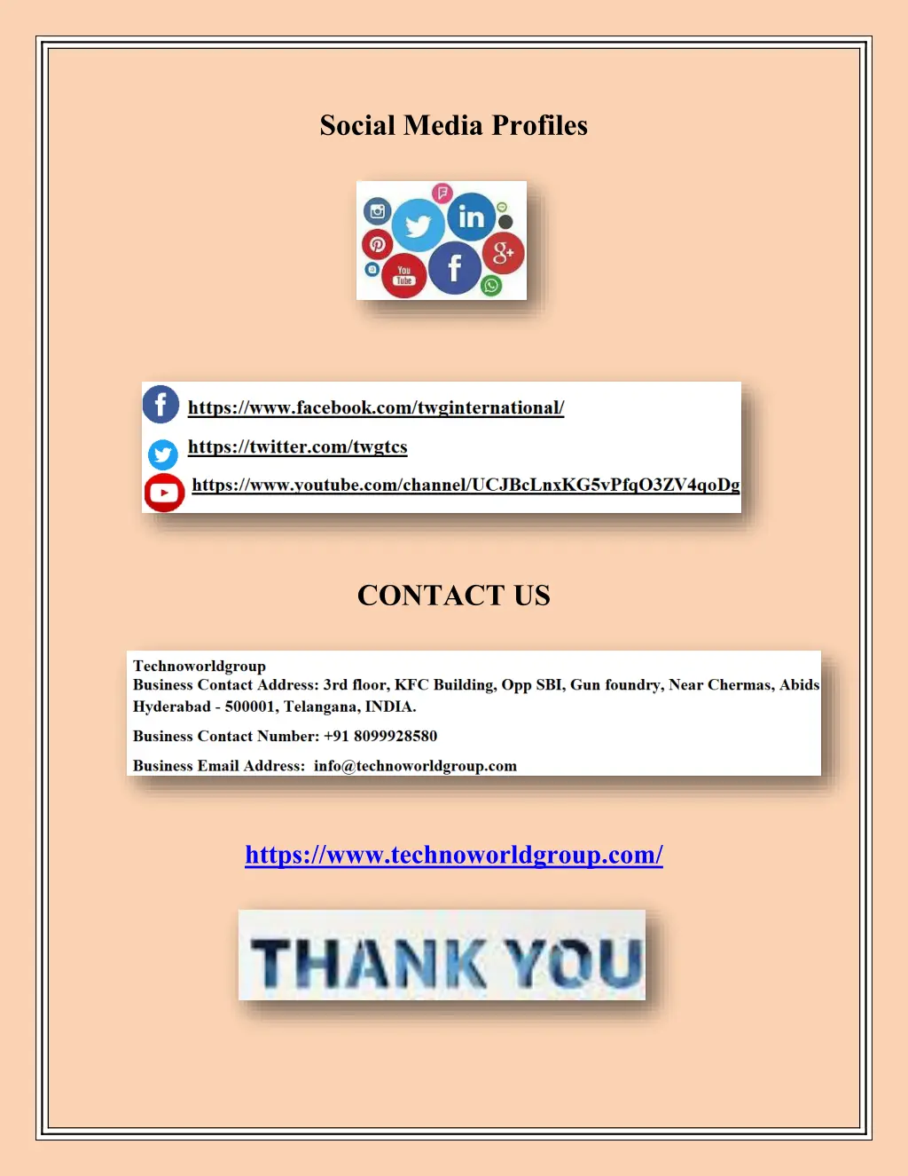 social media profiles