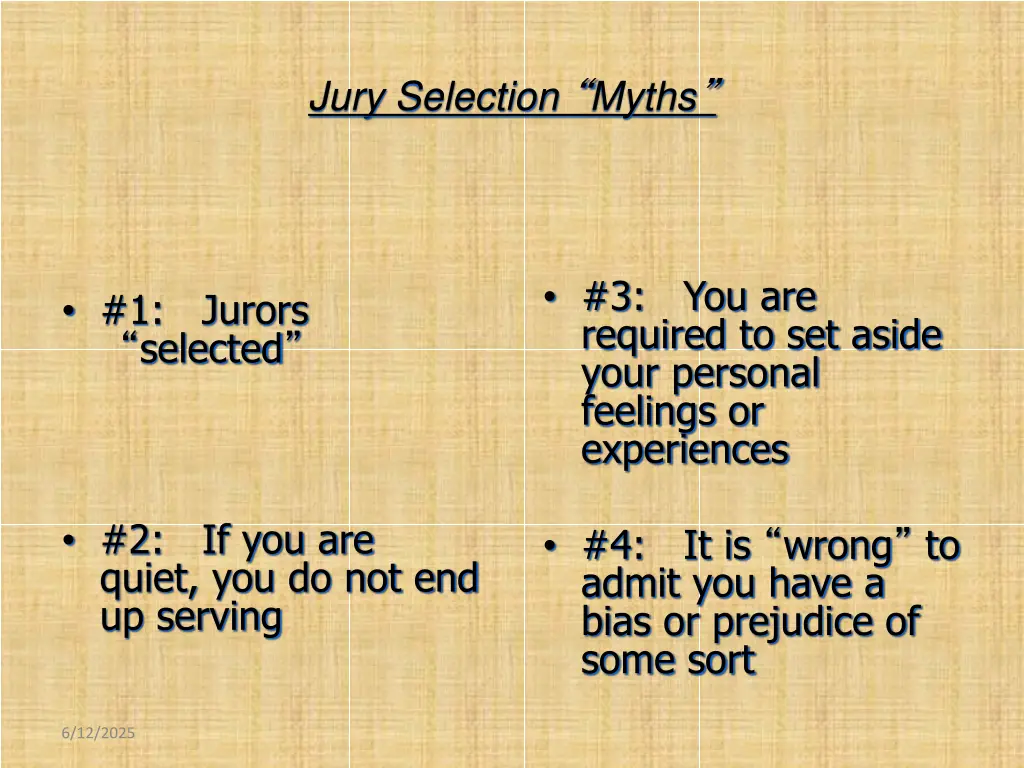 jury selection myths