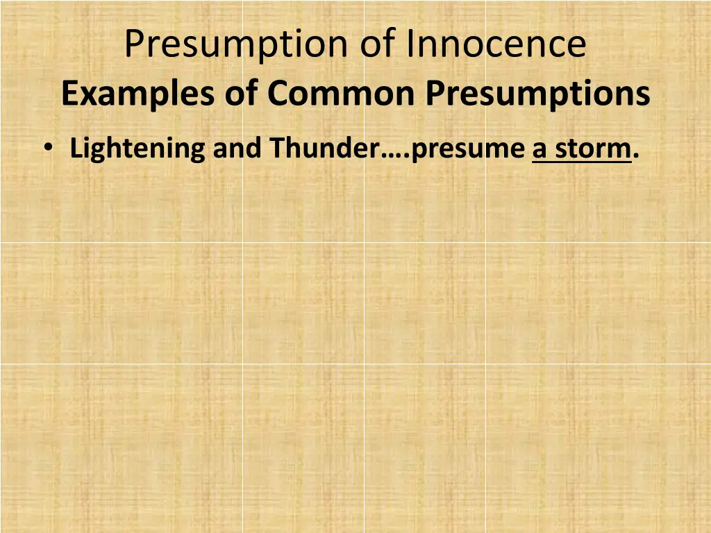 presumption of innocence examples of common 1