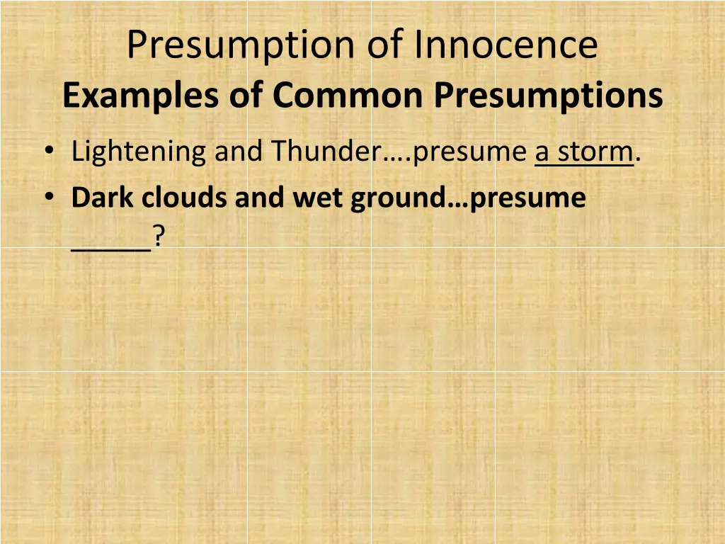 presumption of innocence examples of common 2
